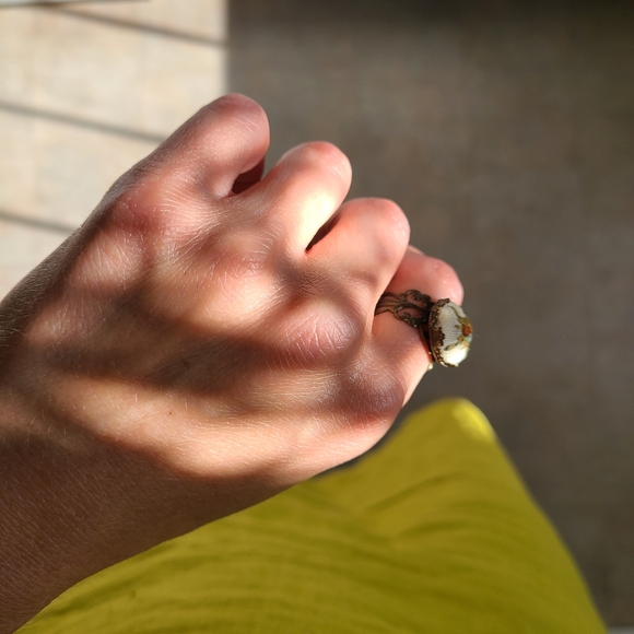 Hand Embroidered Adjustable Ring - Picture 4 of 7